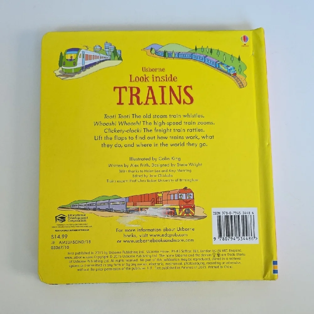 Look Inside Trains Book - Over 50 Flaps To Lift - Hardcover